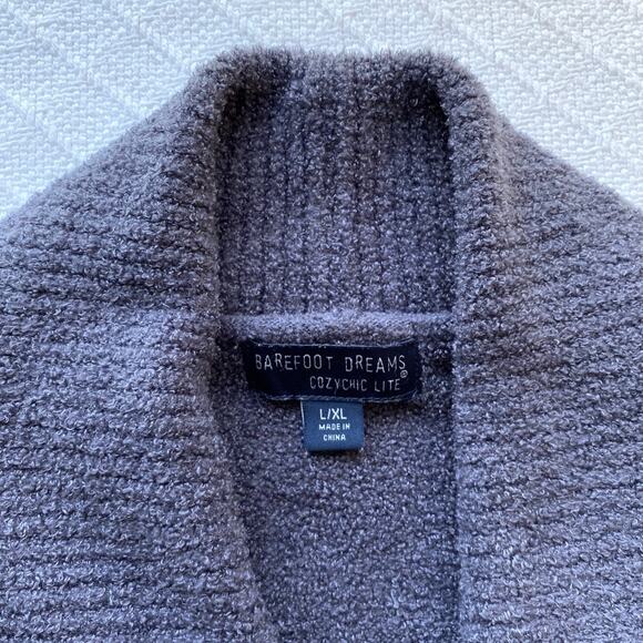 Barefoot Dreams Cozychic Lite Circle Cardigan Gray L/XL Soft Open Front Sweater - Picture 8 of 10